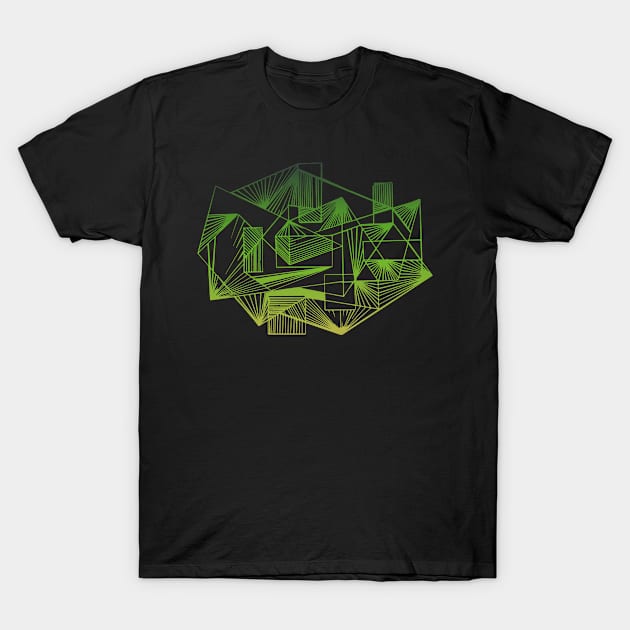 Green pattern geometric abstract T-Shirt by soycarola